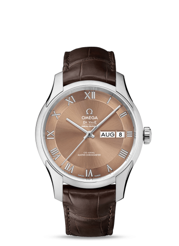 Omega De Ville Hour Vision Master Chronometer Annual Calendar Stainless Steel / Brown